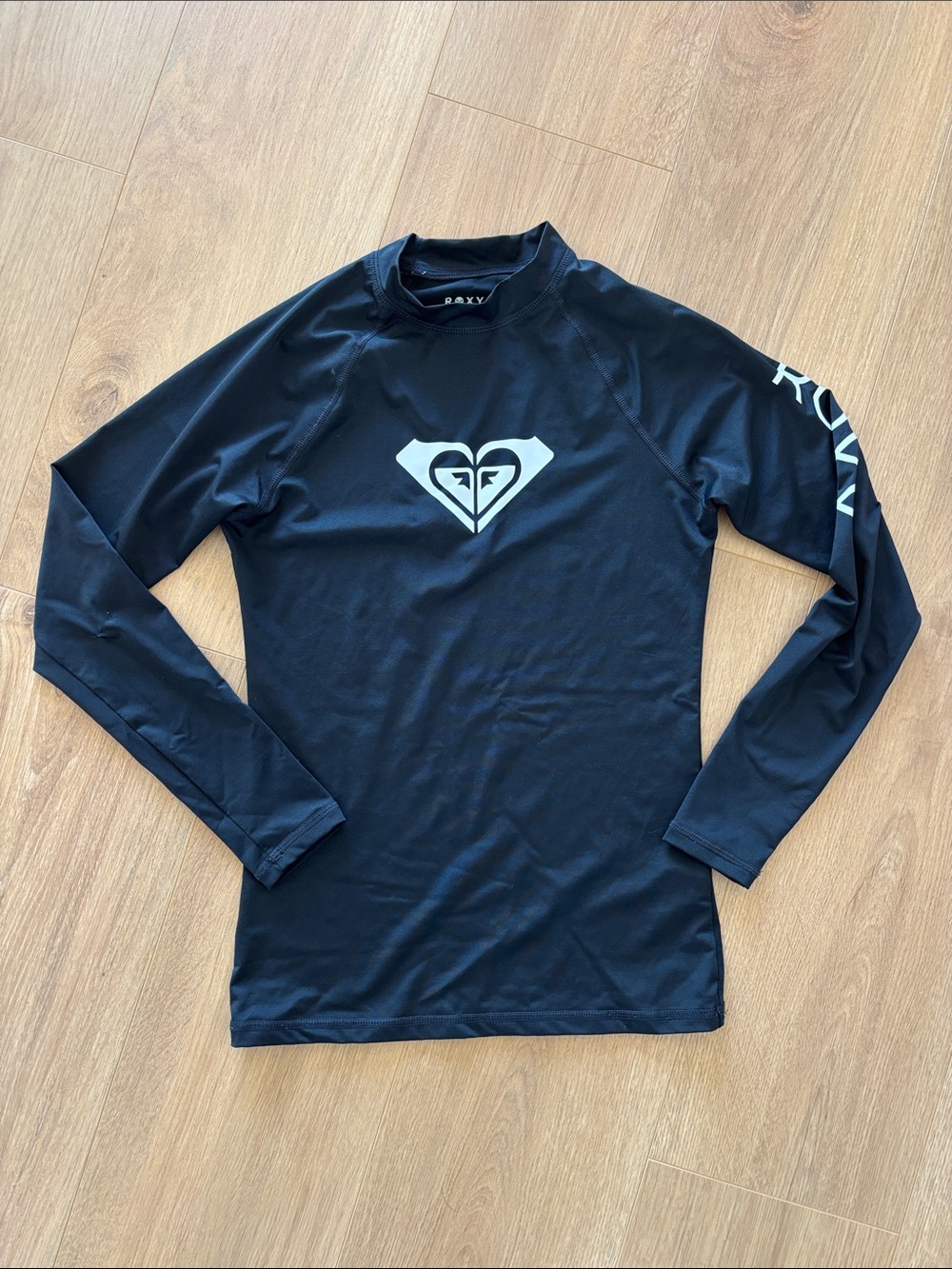 Roxy Black Long Sleeve Logo Rash Guard